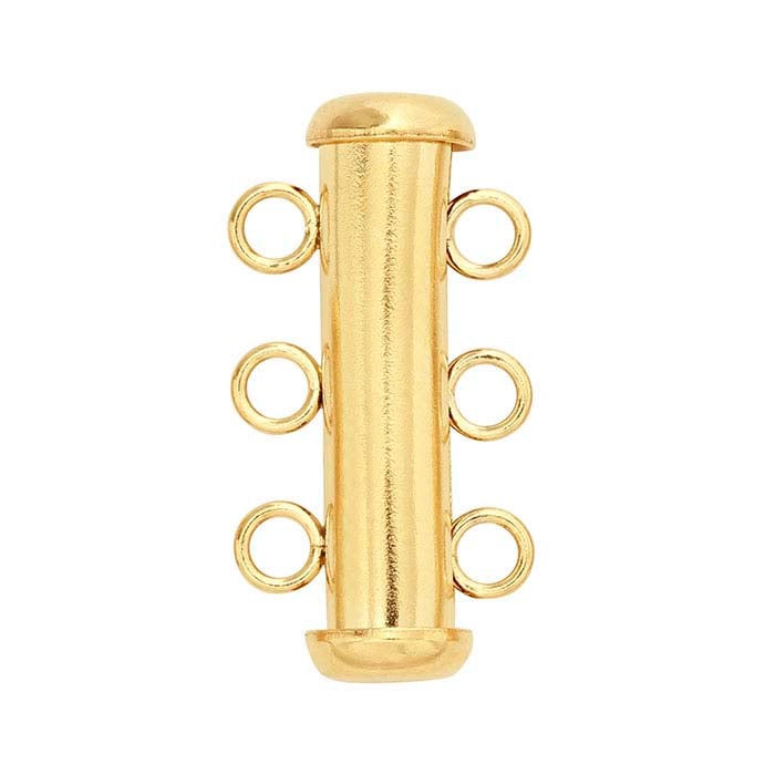 14/20 Yellow Gold-Filled Tension Tube Slide Clasp, Multi-Strand