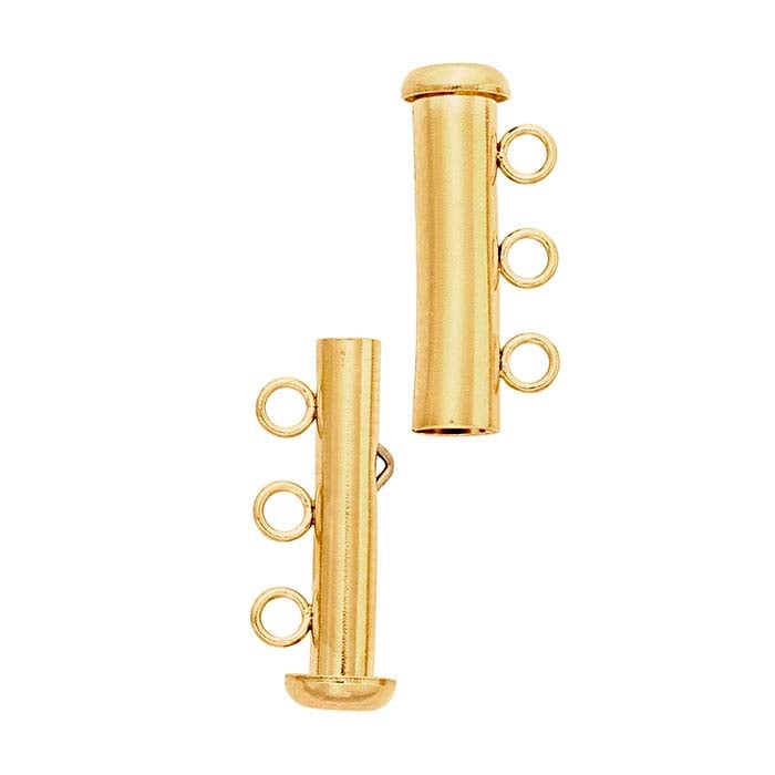 14/20 Yellow Gold-Filled Tension Tube Slide Clasp, Multi-Strand