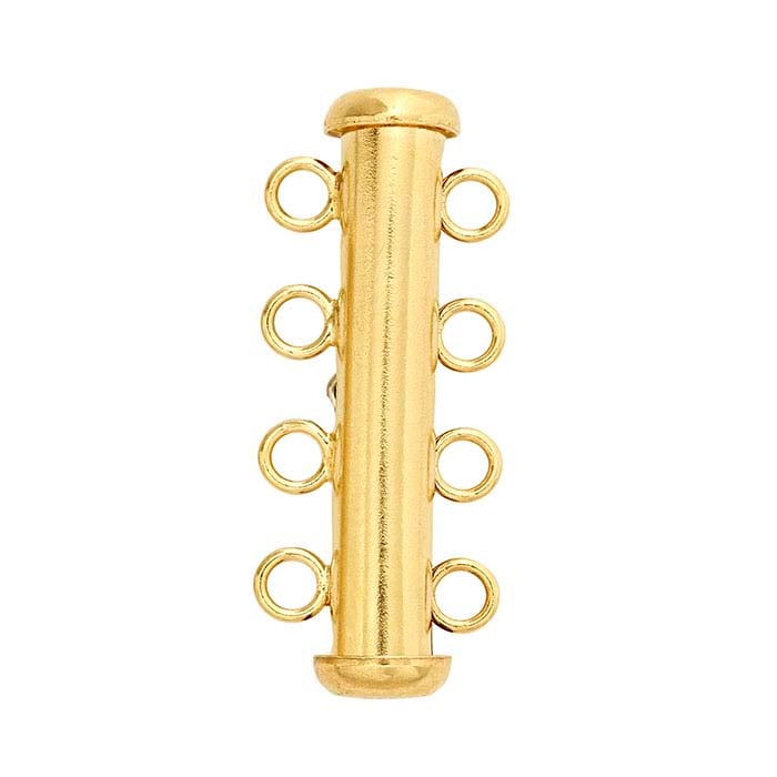 14/20 Yellow Gold-Filled Tension Tube Slide Clasp, Multi-Strand