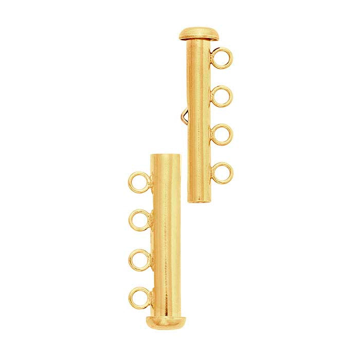 14/20 Yellow Gold-Filled Tension Tube Slide Clasp, Multi-Strand