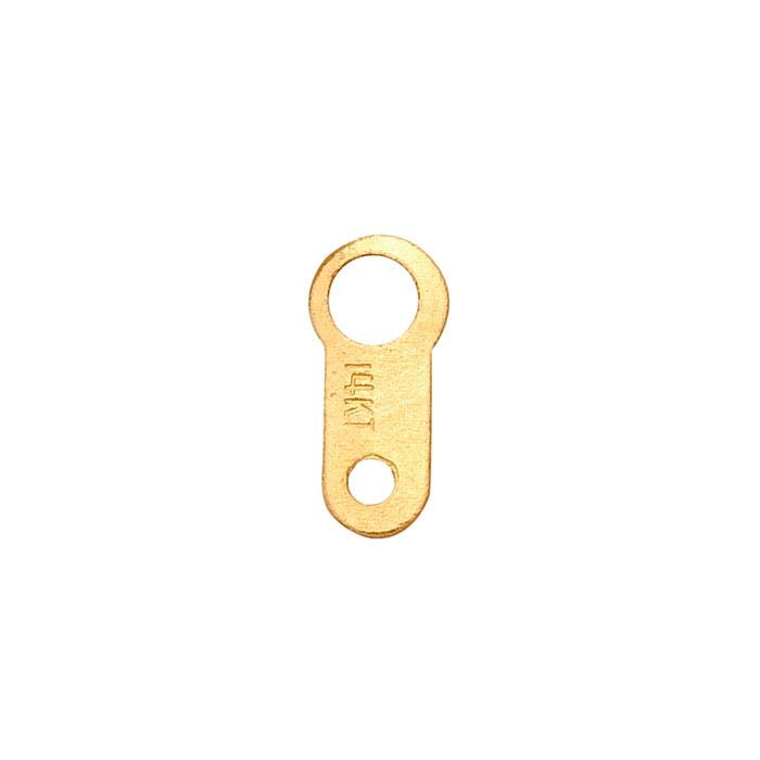 14K Yellow Gold 5.8 x 2.6mm "14KT" Stamped Chain Tag