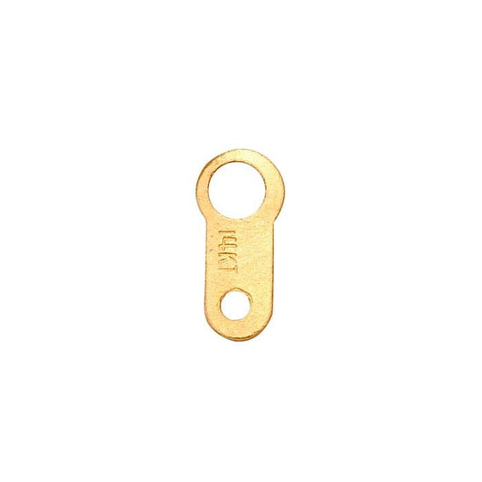 14K Yellow Gold 5.8 x 2.6mm "14KT" Stamped Chain Tag