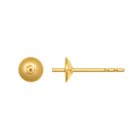 14/20 Yellow Gold-Filled 4mm Pearl Post Earring Mounting
