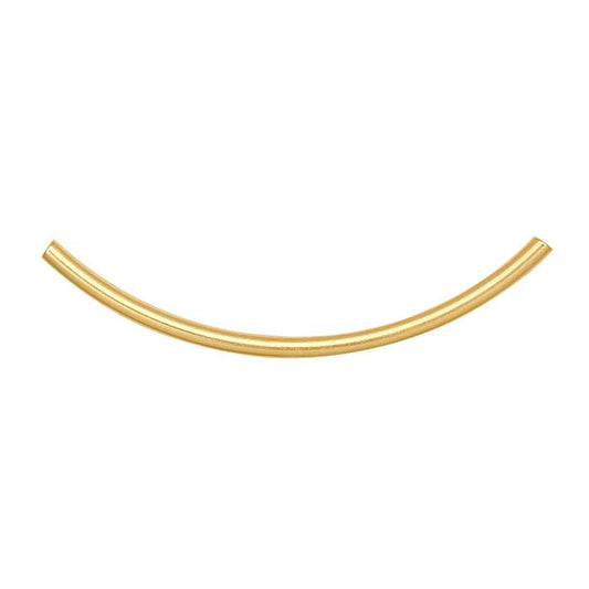 14/20 Żółte Złoto Wypełnione 40 x 2mm Zakrzywiona Rurka Koralikowa