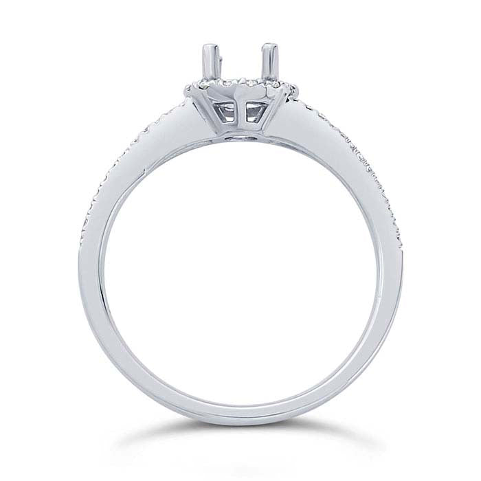 Platinum 1/4-Ct. Round Semi-Mount Halo Engagement Ring Mounting