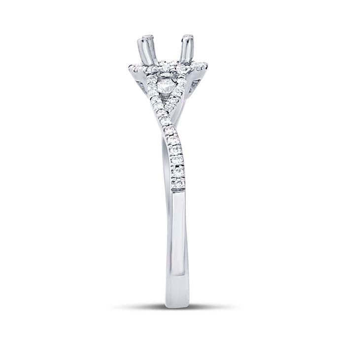 Platinum 1/4-Ct. Round Semi-Mount Halo Engagement Ring Mounting