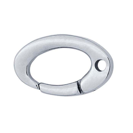 Stainless steel 14.8 x 9.3mm Oval Push Clasp with Hole