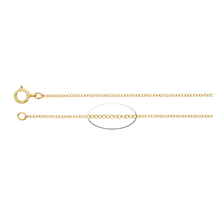 14/20 Yellow Gold-Filled 1.2mm Flat Oval Cable Chain