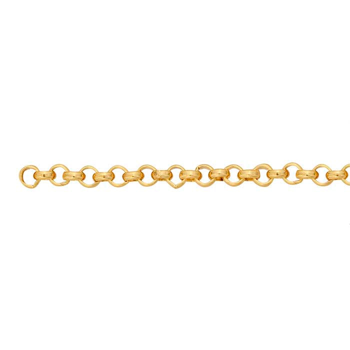 14/20 Guld-Fylld Guldfärgad 2 mm Rund Rolo-kedja, 3,05 m Spole