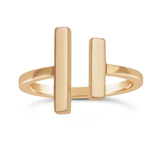 Bronze Parallel Bar Ring, Adjustable