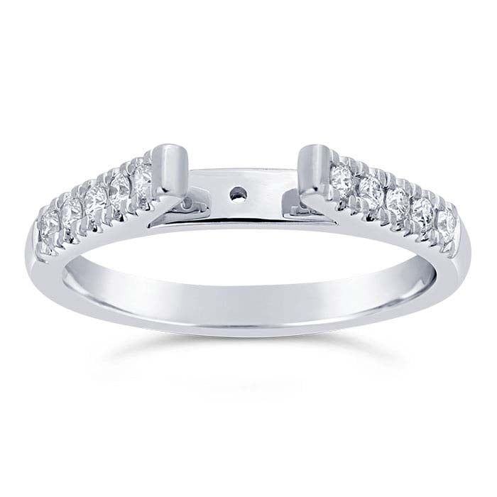 14K Witgouden 2,3mm Semi-Mount Kathedraal Ring Schacht