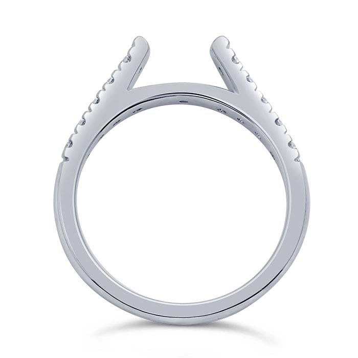 14K Witgouden 2,3mm Semi-Mount Kathedraal Ring Schacht