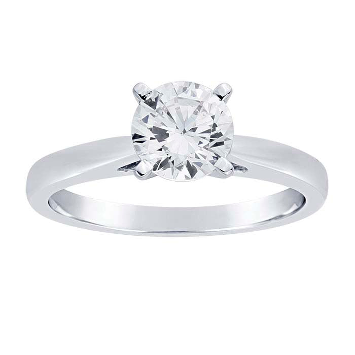 Platina 1-kts rund infattning för förlovningsring
