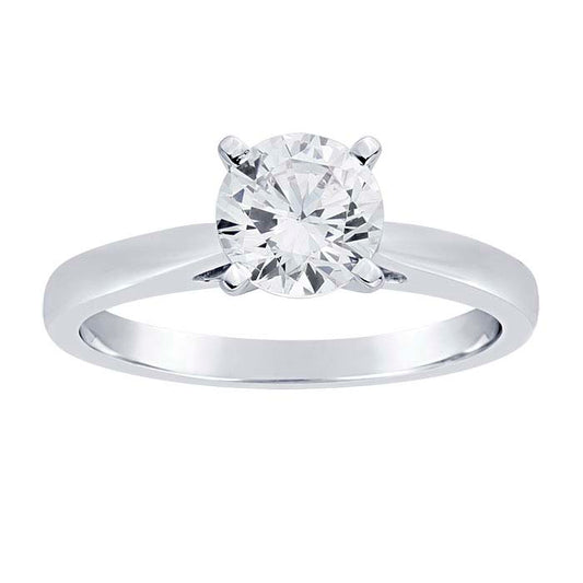 Platina 1-kts rund infattning för förlovningsring