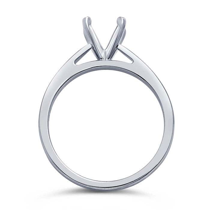 Platinum 1-Ct. Round Engagement Ring Mounting