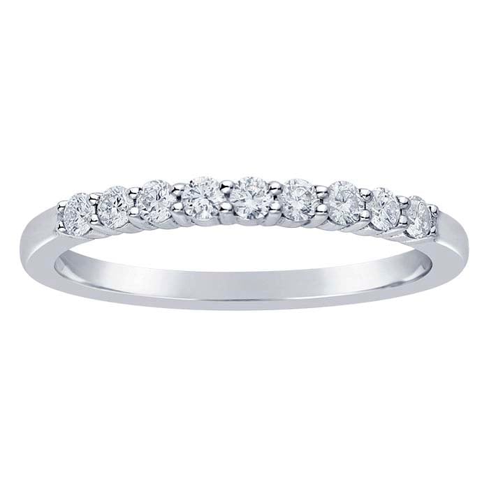 14K White Gold 1.6mm Diamond-Set Wedding Band