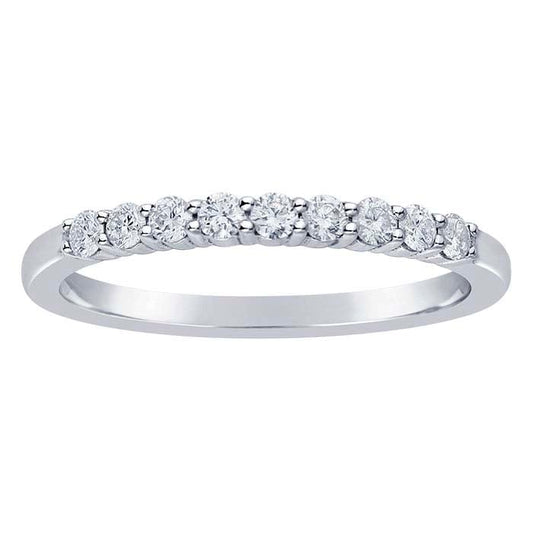 14K White Gold 1.6mm Diamond-Set Wedding Band