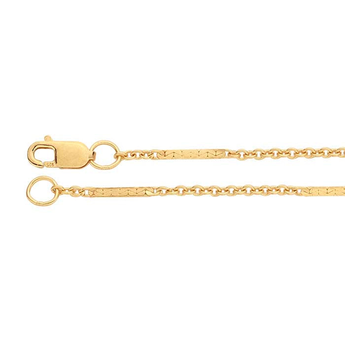 14/20 Yellow Gold-Filled 1.5mm Cable Chain with Bar Accents