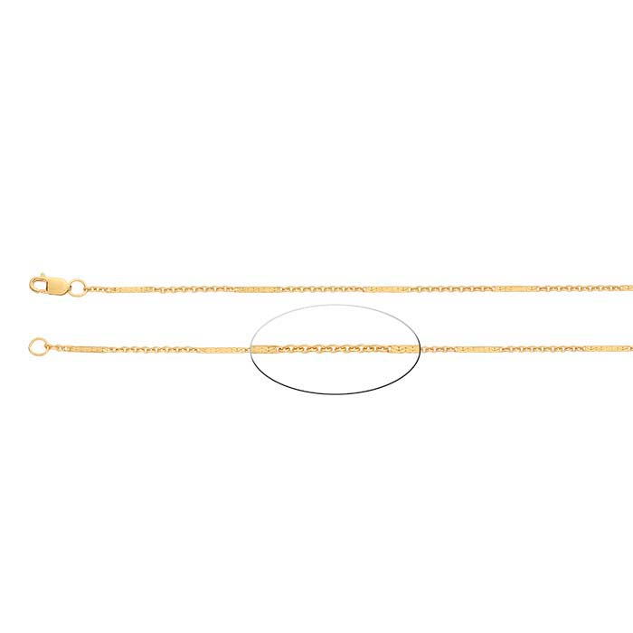 14/20 Yellow Gold-Filled 1.5mm Cable Chain with Bar Accents