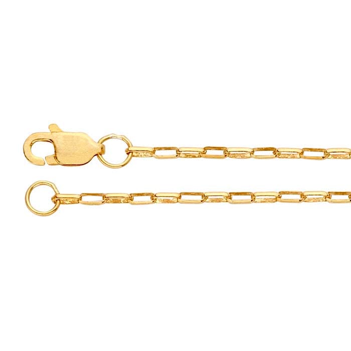 14K Yellow Gold 1.3mm Rectangular Rolo Chain