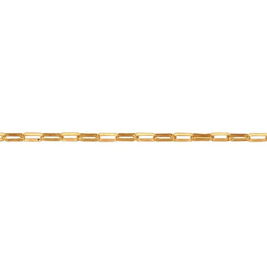 14/20 Yellow Gold-Filled 1.3mm Elongated Oval Rolo Chain