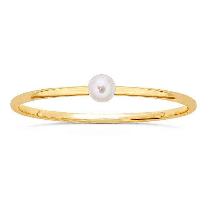 14/20 Yellow Gold-Filled Simulated Pearl-Set Ring