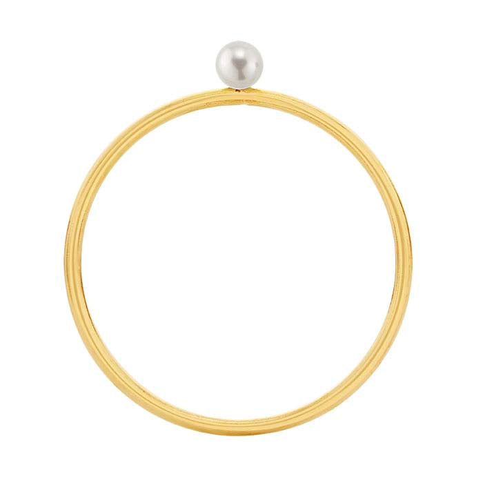 14/20 Yellow Gold-Filled Simulated Pearl-Set Ring