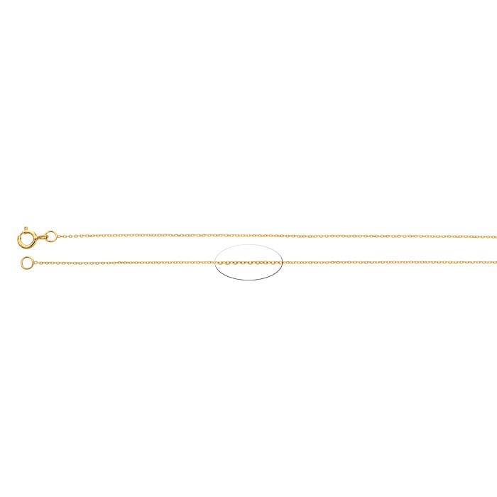 14K Yellow Gold Beveled Oval Cable Chain