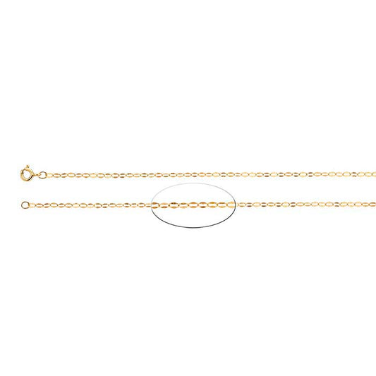 14K Yellow Gold Dapped Oval Cable Chain