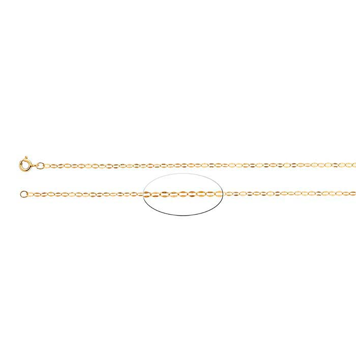 14K Yellow Gold Dapped Oval Cable Chain