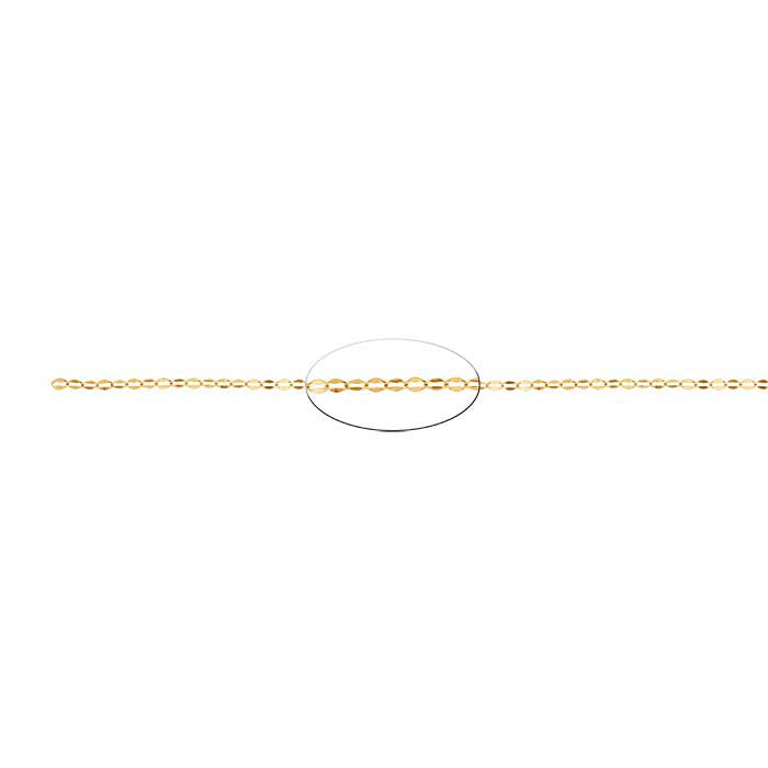 14K Yellow Gold Dapped Oval Cable Chain