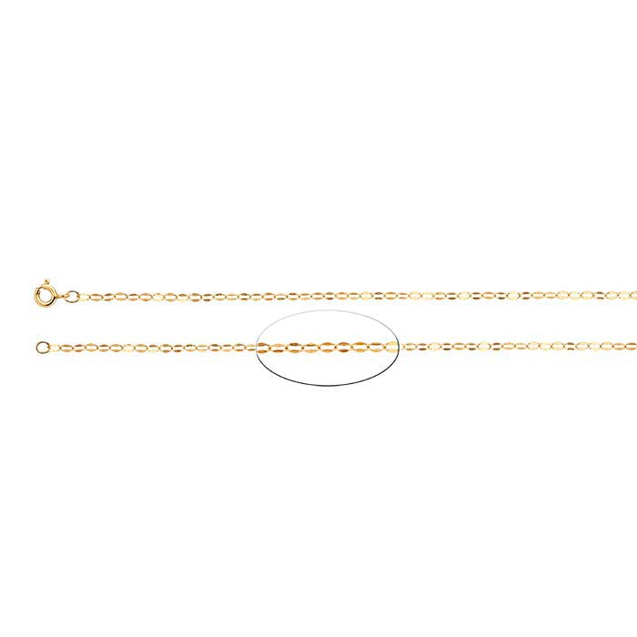 14/20 Yellow Gold-Filled 2.6mm Dapped Oval Cable Chain