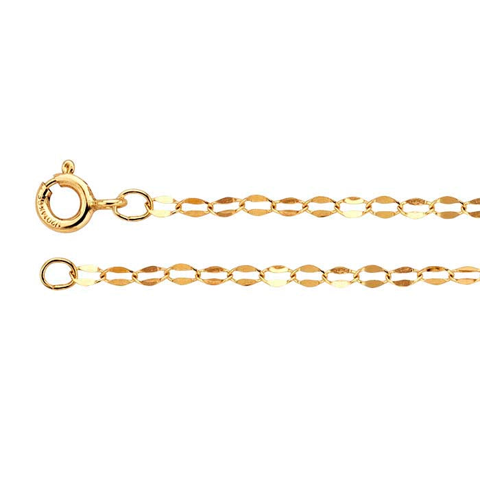 14/20 Yellow Gold-Filled 2.6mm Dapped Oval Cable Chain