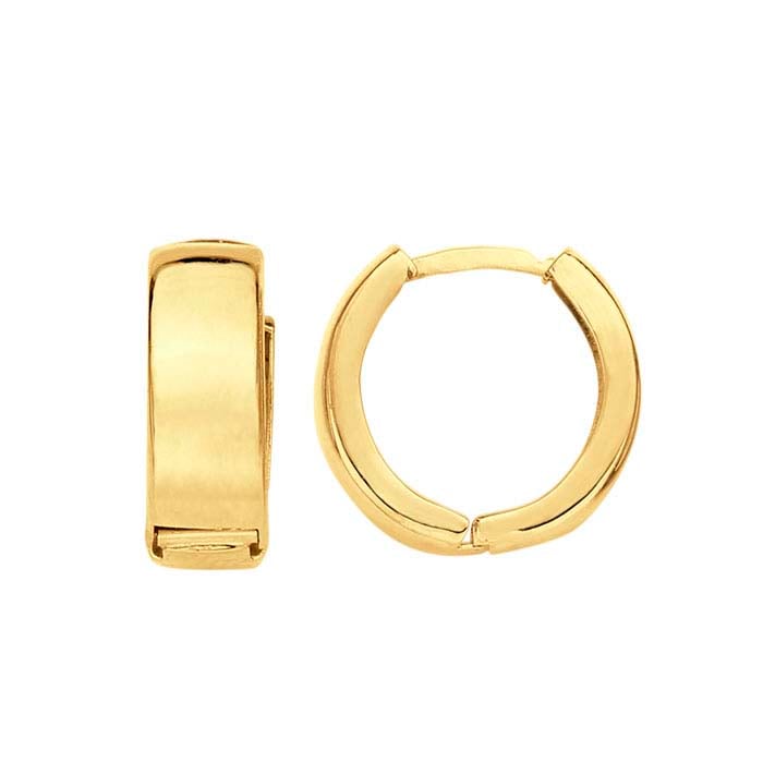 14K Yellow Gold Hinged Hoop Earrings