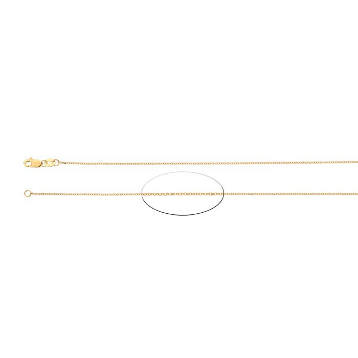 14K Yellow Gold Beveled Oval Cable Chain