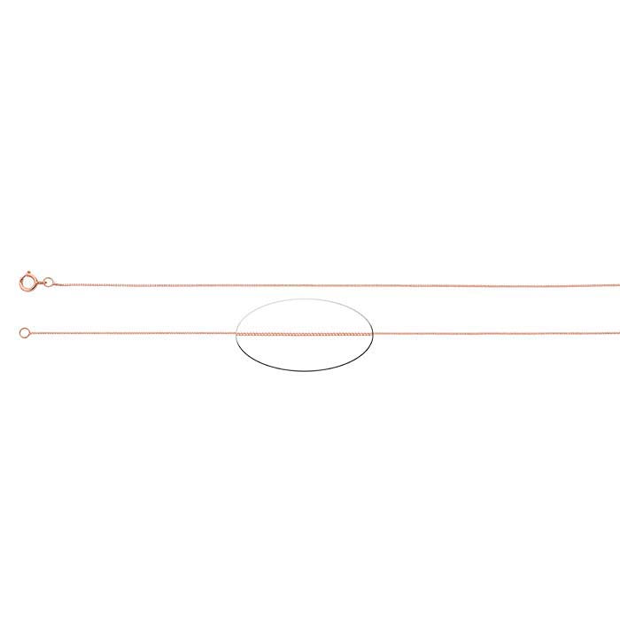 14K Rose Gold 0.5mm Venetian Box Chain