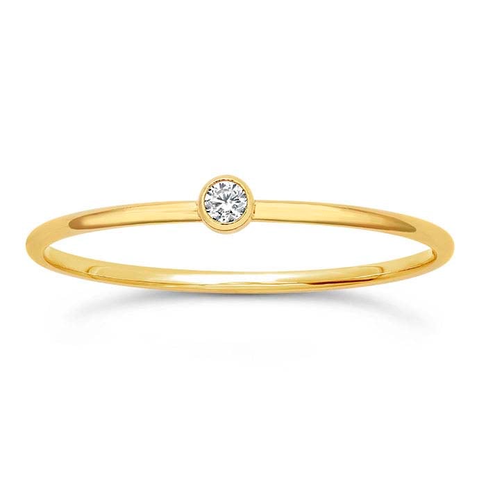 14/20 Yellow Gold-Filled CZ-Set Ring