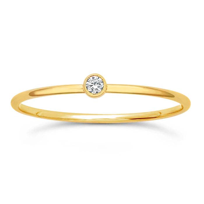 14/20 Yellow Gold-Filled CZ-Set Ring