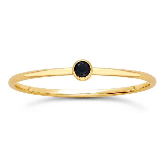 14/20 Yellow Gold-Filled Black CZ-Set Ring