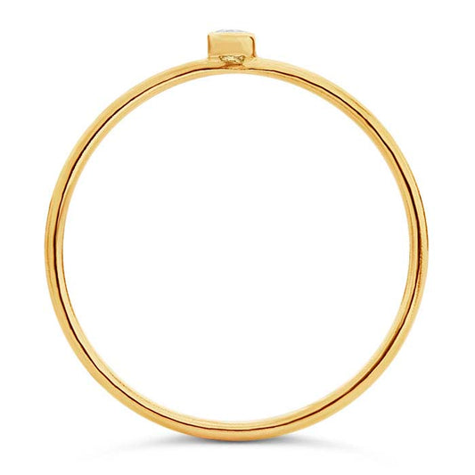 14/20 Yellow Gold-Filled Light-Blue CZ-Set Ring