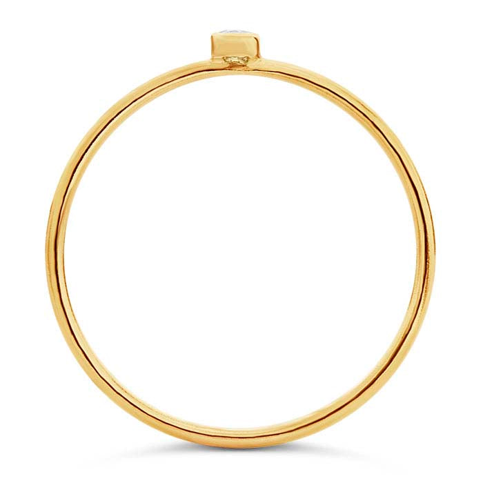 14/20 Yellow Gold-Filled Light-Blue CZ-Set Ring