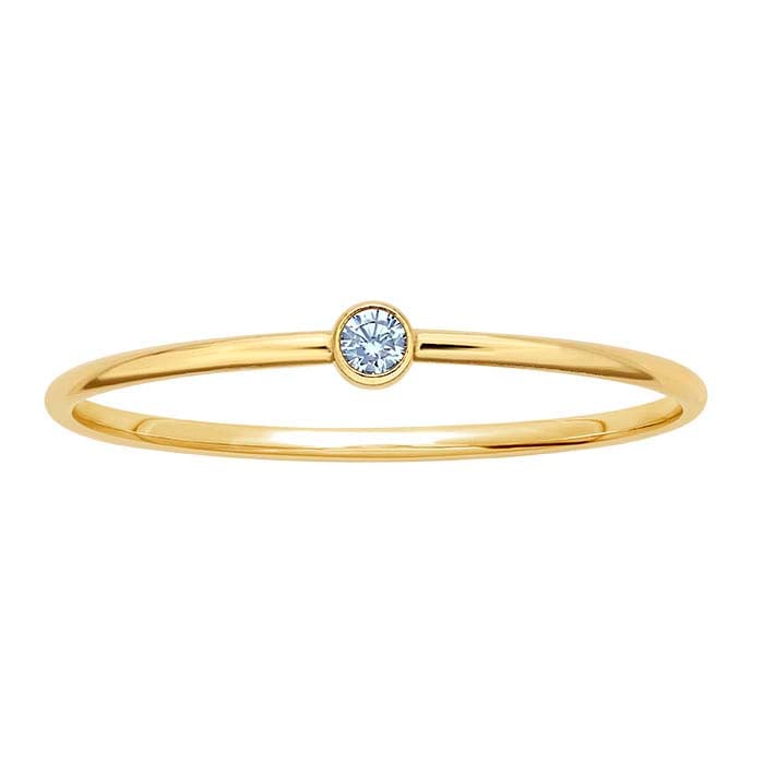 14/20 Yellow Gold-Filled Light-Blue CZ-Set Ring