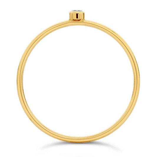 14/20 Guld Fyllt Limegrön CZ-Satt Ring