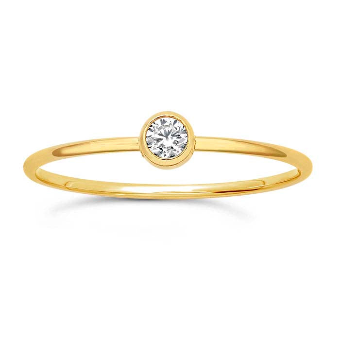 14/20 Yellow Gold-Filled CZ-Set Ring