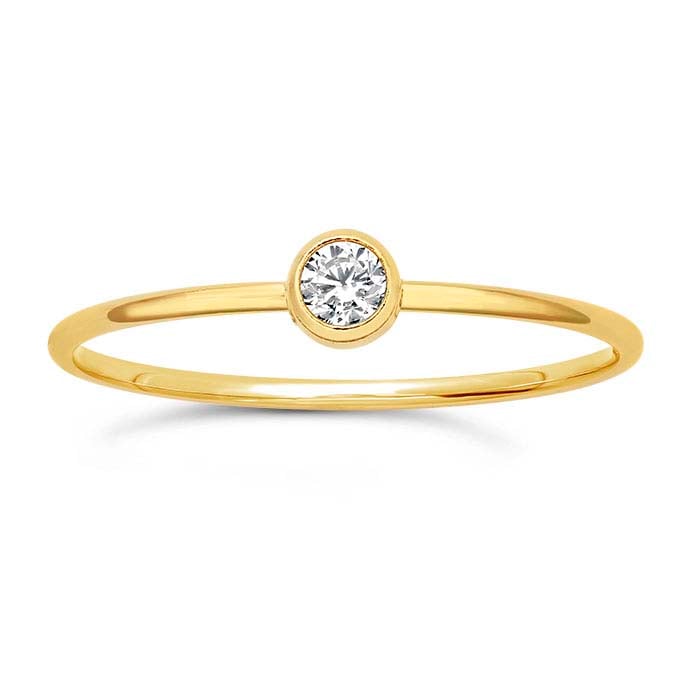 14/20 Yellow Gold-Filled CZ-Set Ring