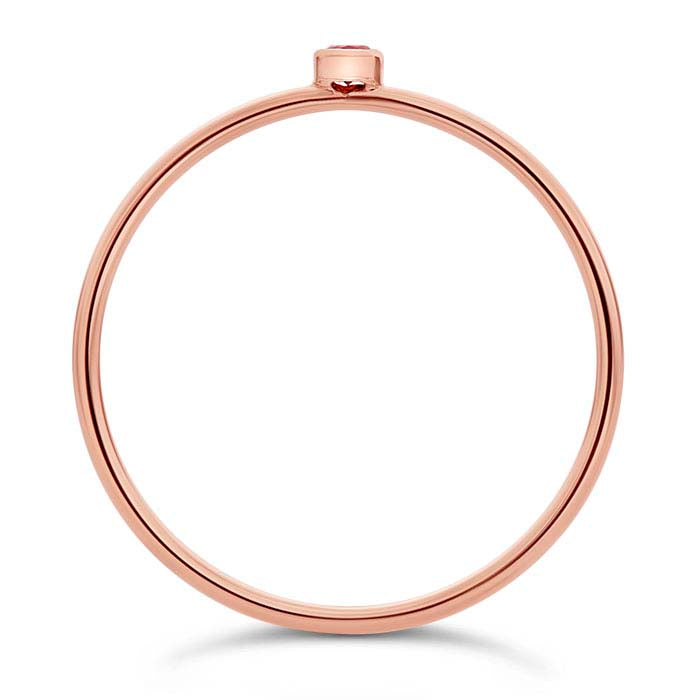 14/20 Rose Gold-Filled Dark-Red CZ-Set Ring