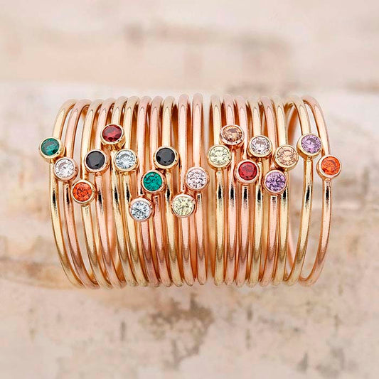 14/20 Rose Gold-Filled Dark-Red CZ-Set Ring