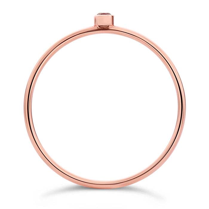 14/20 Rose Gold-Filled Red CZ-Set Ring