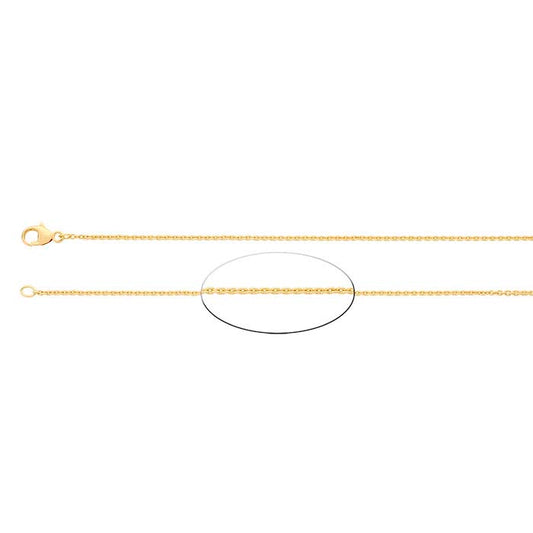 14K Yellow Gold 1.2mm Rectangle Cable Chain
