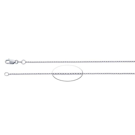 14K White Gold 1.1mm Round Rolo Chain